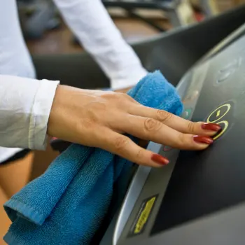 Treadmill in gym at Cambridge Seattle Apartments
