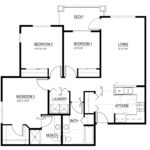 The Cambridge in Seattle 3-Bedroom Floor Plan with Deck